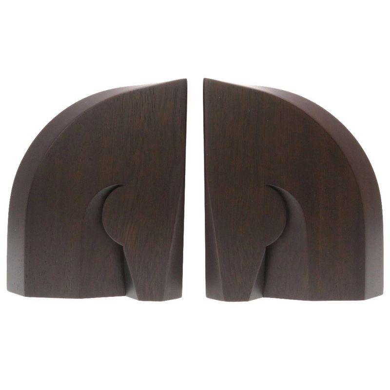Hermes Bookends Set Wood Taurillon H Brown Rouge Book Stand 0110 — view 3