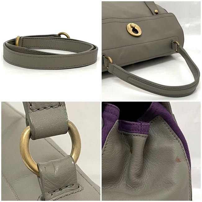 Saint Laurent 2-Way Bag Gray Purple Muse — view 5