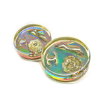 Chanel Earrings Round Shape Coco Mark Camellia Heel Motif Pair 97 — view 3
