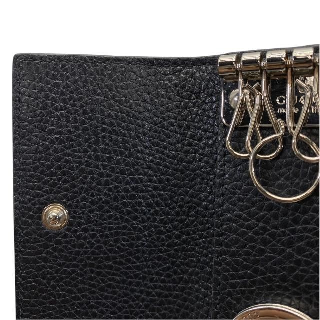 Gucci Double G 6-Ring Key Case Ring Leather Black — view 9