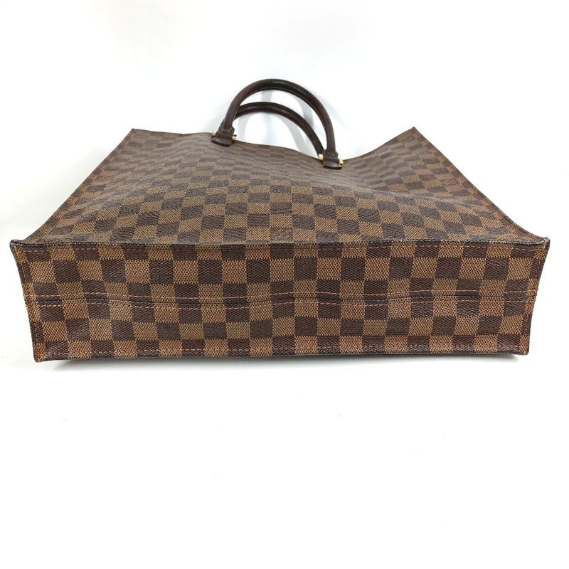 Louis Vuitton Tote Bag Sac Plat Damier Canvas Ebene Brown — view 7