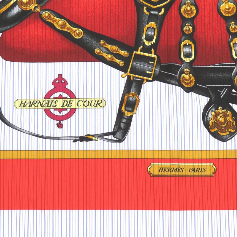 Hermes Comme Des Garcons Collaboration Harnais de COUR Cotton Blue Scarf — view 3