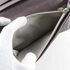 Chanel Camellia Coco Mark Leather Metallic Purple Long Wallet — view 7