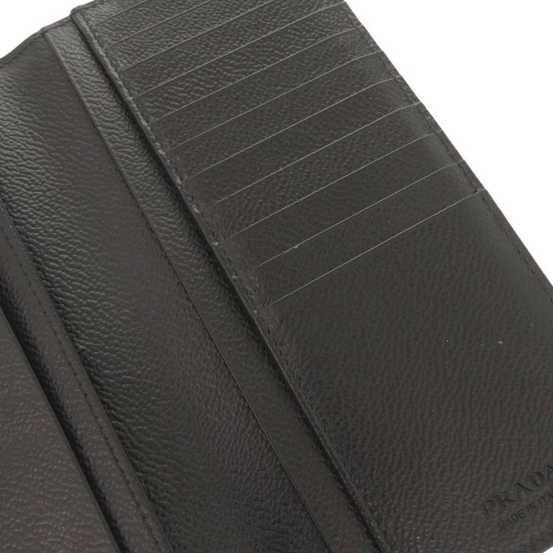 Prada Leather Gray Bifold Long Wallet 1332 — view 8