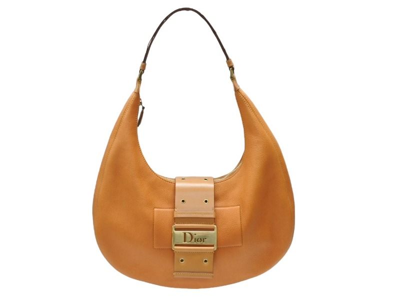 Dior Galliano Era Street Chic Hobo Shoulder Bag Lambskin Brown