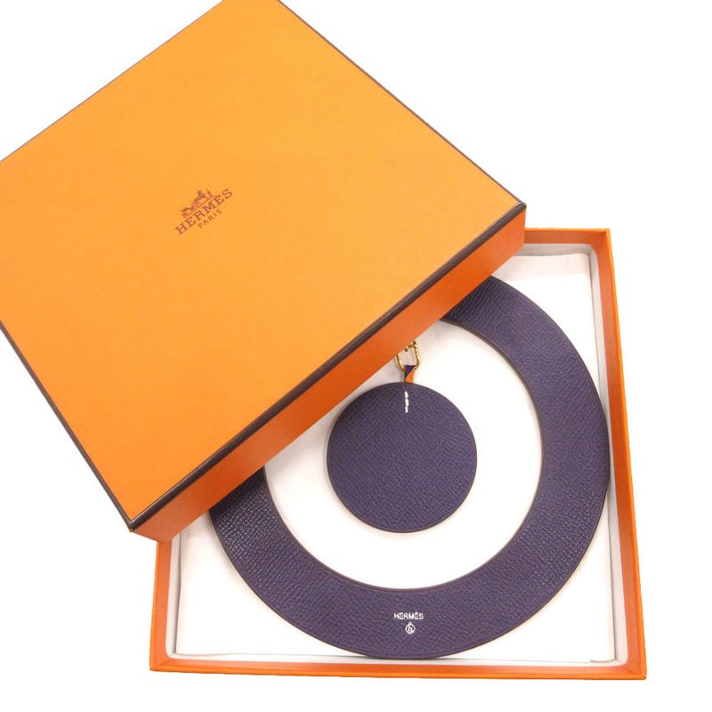 Hermes Petite Ache Circle Charm Key Holder Vaux Epson Violet Purple 0790 — view 2
