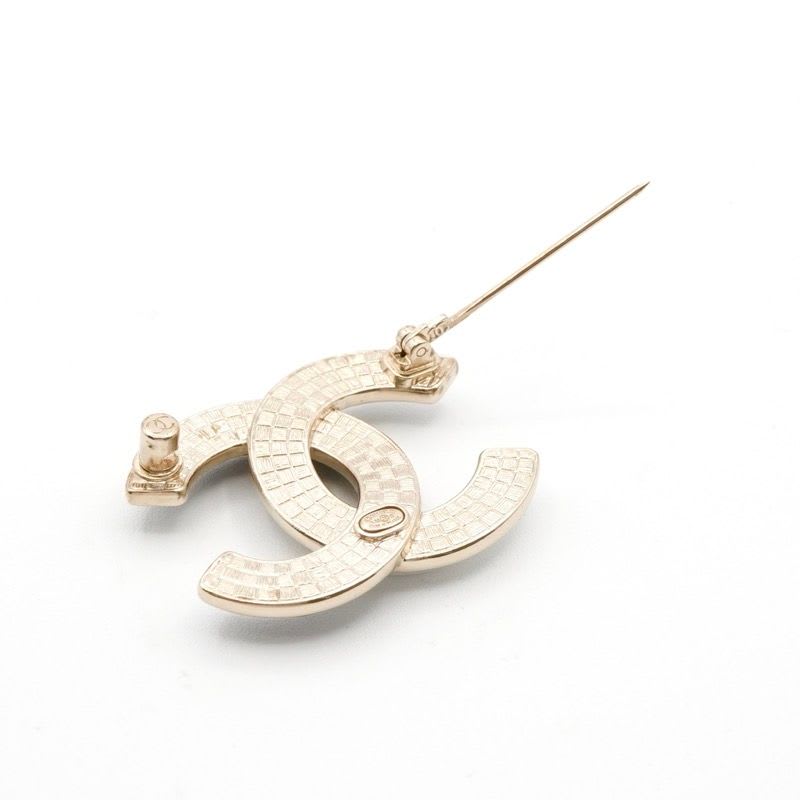 Chanel Brooch Corsage Gold Black Coco Mark Bicolor — view 5