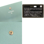 Chanel Coco Mark Caviar Leather Silver Hardware Mint Green Long Wallet 0330 — view 8