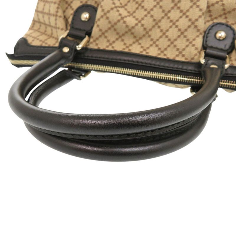 Gucci GG Canvas Leather Beige Black 2-Way Handbag 1465 — view 6