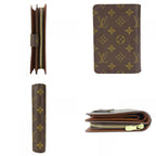 Louis Vuitton Bifold Wallet Porte Papier Monogram Brown Gold Hardware — view 2