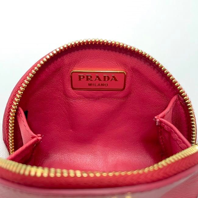 Prada Coin Case Pink 1 M1218 Saffiano Leather — view 6