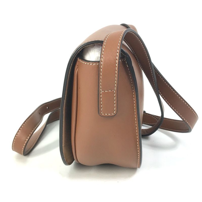 Celine Shoulder Bag Folco Cuir Triomphe Du3 Leather Tan Brown — view 4