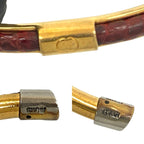 Gucci GG Logo Leather Bangle Bracelet Accessories Small — view 3