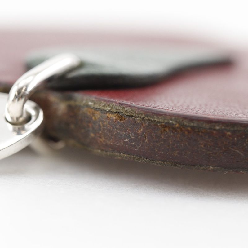 Hermes Apple Motif Key Holder Bag Charm Leather Red — view 7