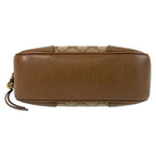 Gucci Brown Gold Hardware GG Canvas Leather Crossbody Bag — view 6