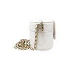 Chanel Shoulder Bag Vanity Mini Quilted Lambskin Chain White — view 4