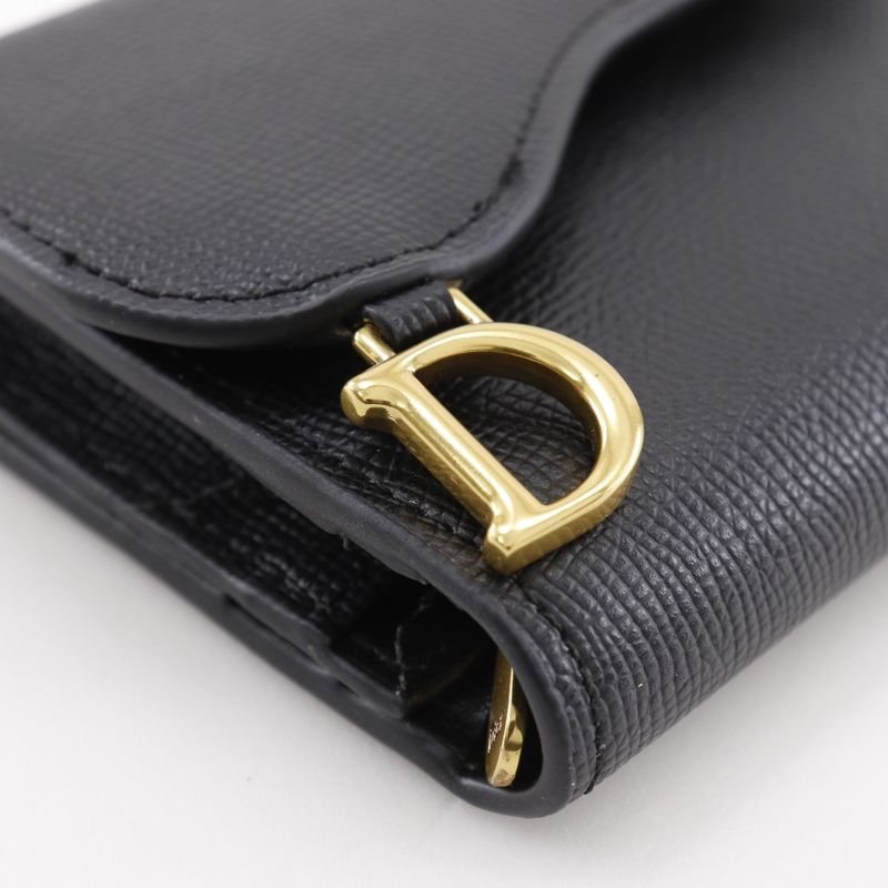 Dior Compact Wallet Calf Black Trifold — view 4
