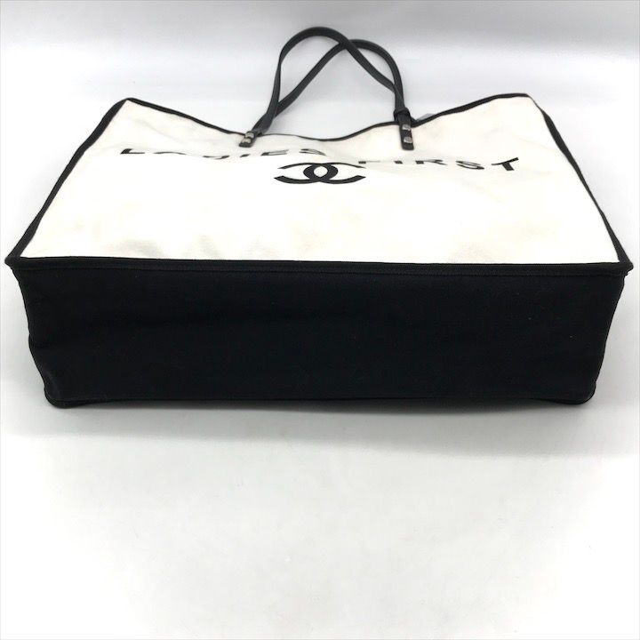 Chanel CC Logo First Canvas Tote White with Whistle — view 4