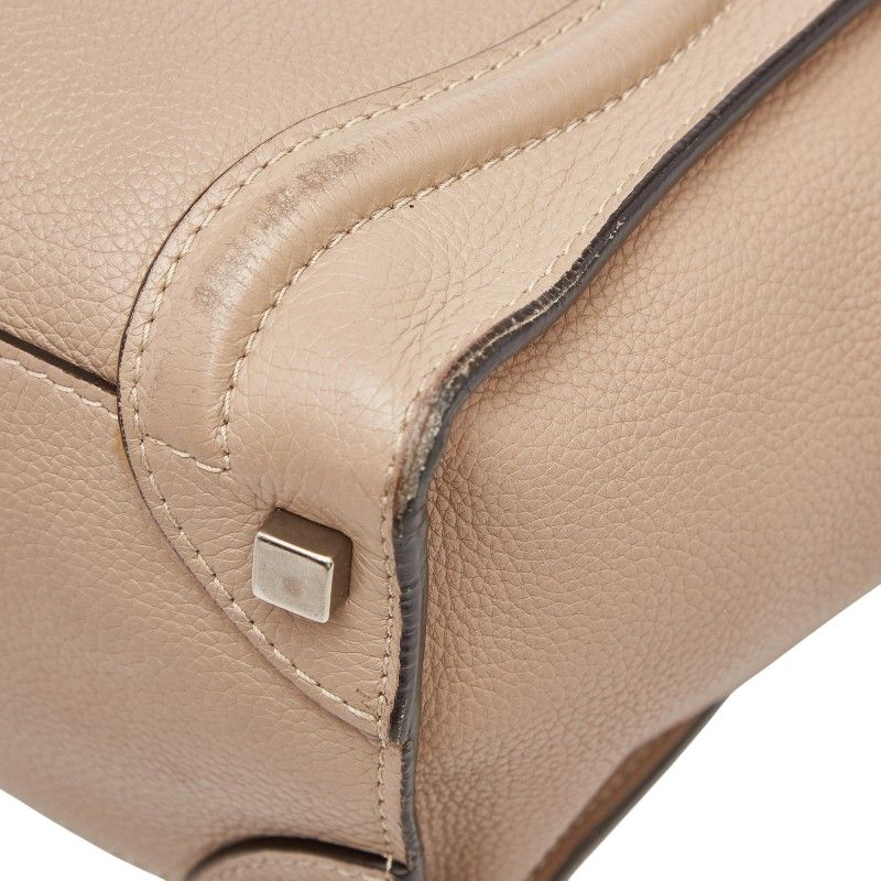 Celine Luggage Micro Shopper Beige Leather — view 6