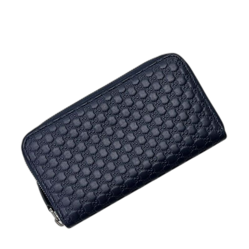 Gucci Zip Around Wallet Navy Micro