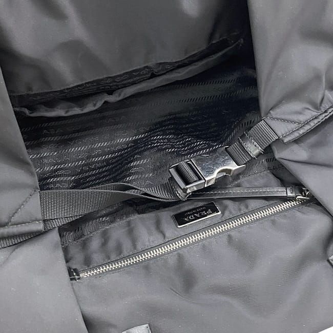 Prada Tote Bag Black Nero Nylon Leather 255 — view 5