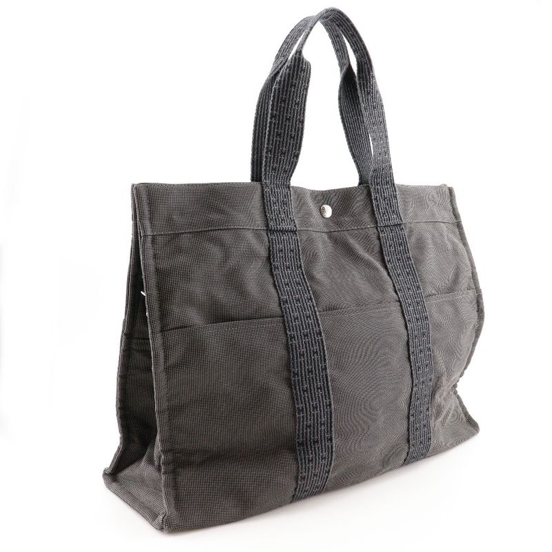 Hermes Her Line Herbag Tote GM Nylon Canvas Gray Bag — view 3