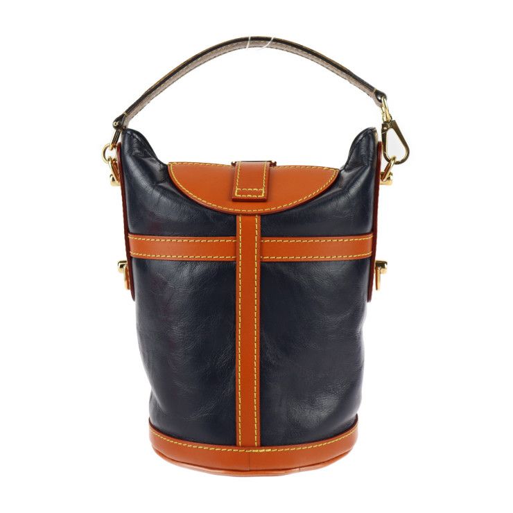 Louis Vuitton Duffle Bag Handbag Leather Monogram Reverse Navy Brown — view 3