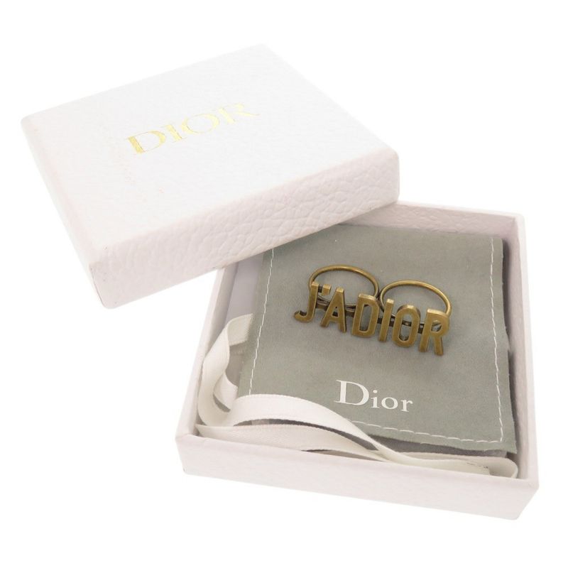 Christian Dior J'a Double Finger Ring Metal Size M Gold 1284 — view 3