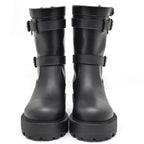 Dior D-major Short Boots Logo Size 37 Black Leather Zip Up — view 5