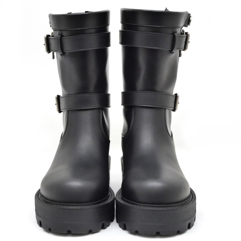Dior D-major Short Boots Logo Size 37 Black Leather Zip Up — view 5