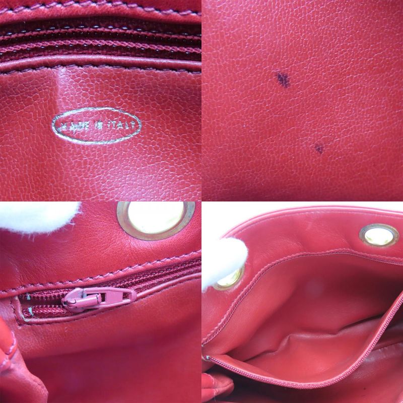 Chanel Shoulder Bag Bicolore Chain Lambskin Red Gold Hardware Mini Drawstrin — view 8