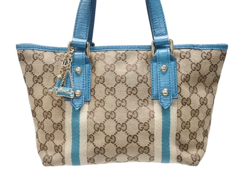 Gucci Handbag Brown Beige GG Supreme Canvas Leather Silver — view 2