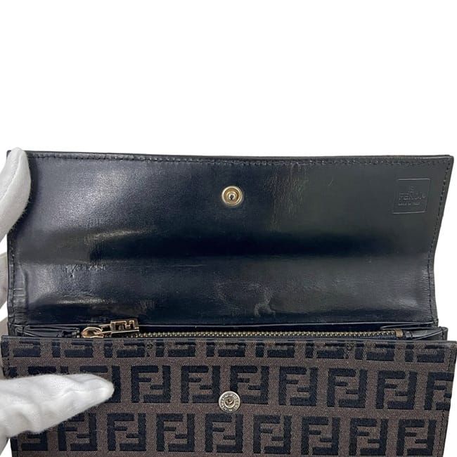 Fendi Foldable Long Wallet Brown Zucchino 8 M0025 — view 6