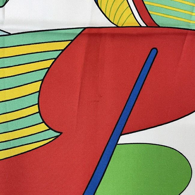 Hermes Scarf Carre 90 Green Blue White Thalass — view 4