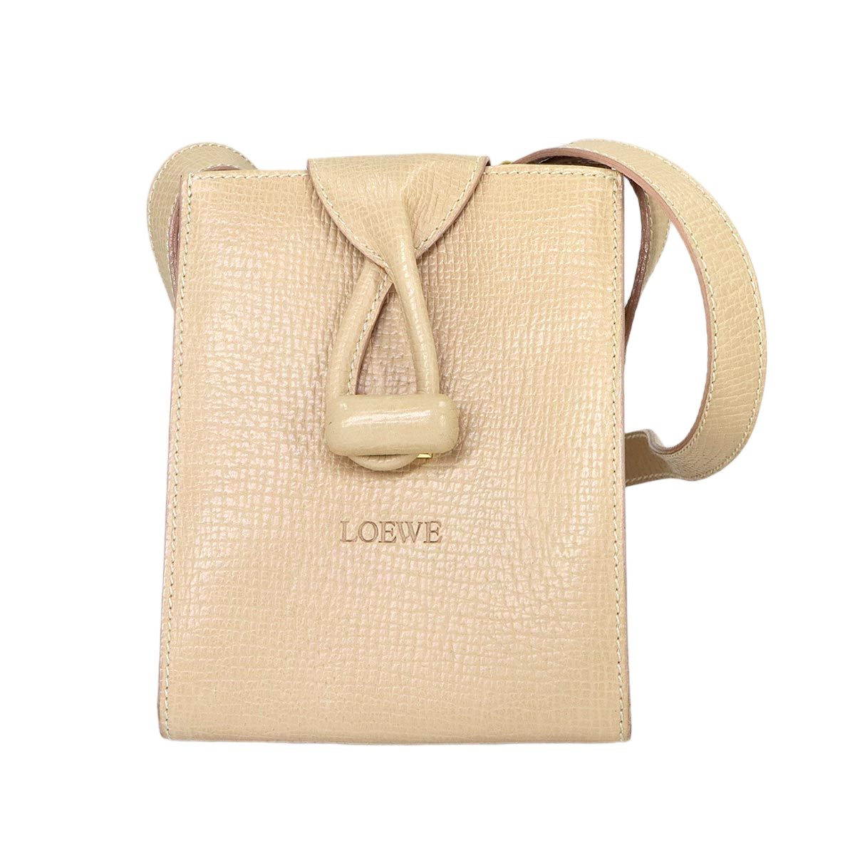 Loewe Shoulder Bag Leather Beige Gold