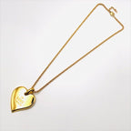 Saint Laurent Yves YSL Heart Motif Chain Necklace Gold — view 2
