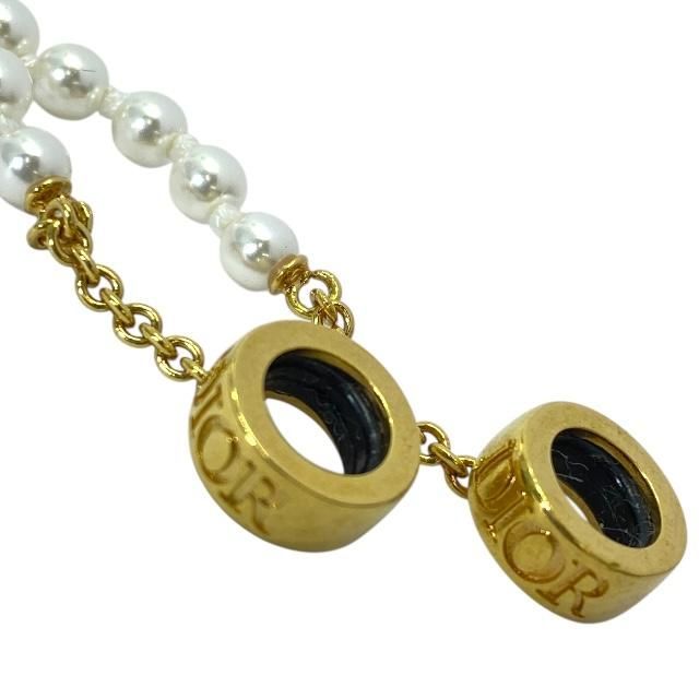 Christian Dior Airpods Holder Necklace Chain Logo Faux Pearl GP — view 3