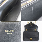 Celine Chain Shoulder Bag Quilted Black Gold Hardware Leather — view 8