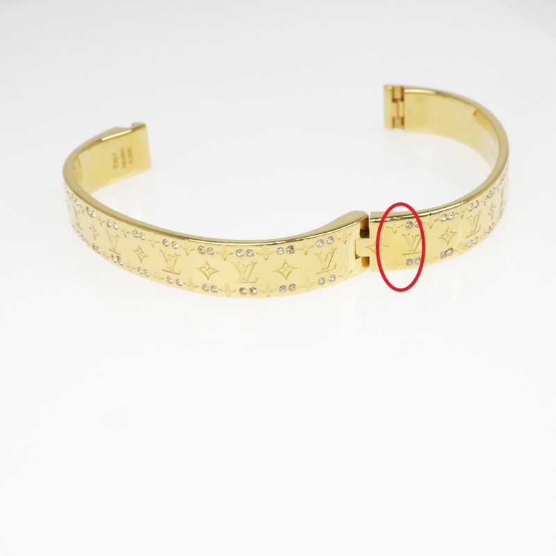 Louis Vuitton Rigid Bracelet Nanogram Strass Gold S Bangle — view 7