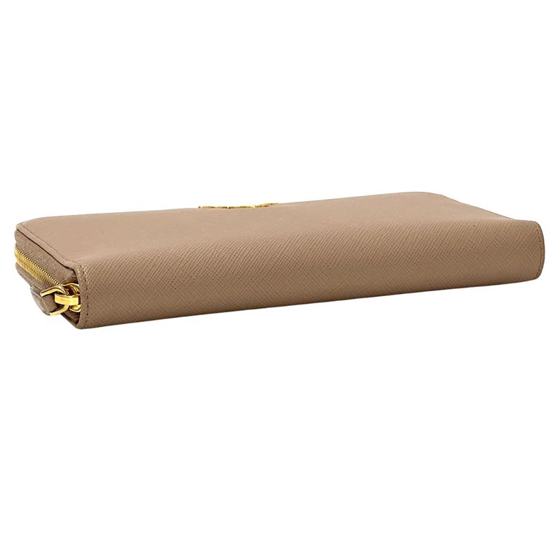 Prada Wallets ed Long Saffiano Beige 1 Ml506 Gold Hardware Round — view 3