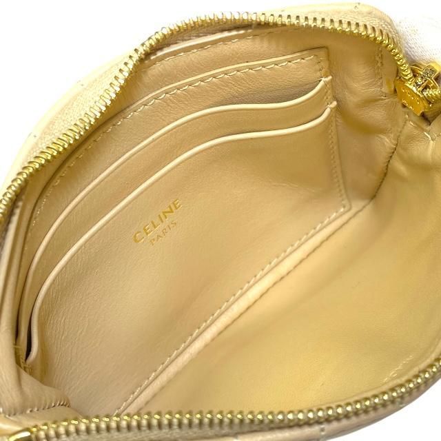 Celine CC Charm Coin Case Purse Mini Pouch Quilted Leather Beige — view 7
