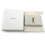 Saint Laurent Paris Cassandra Matelasse Coin Case Ivory — view 6