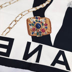 Chanel Mademoiselle Large Scarf Black Silk — view 3