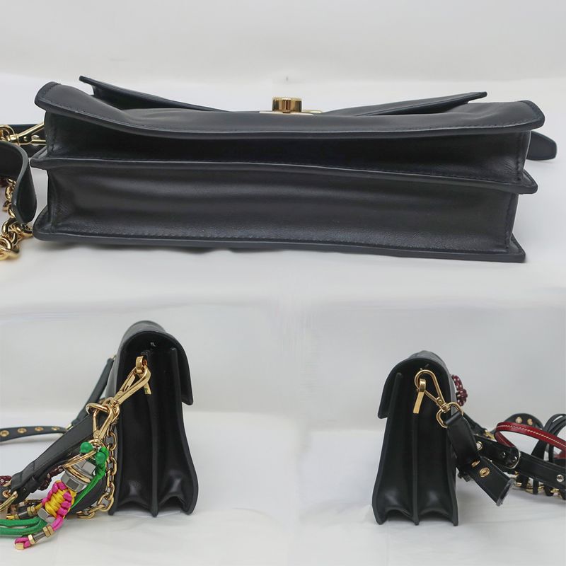 Prada Soft Sound Small Leather Shoulder Bag With Charm 1 Bd379 — view 4
