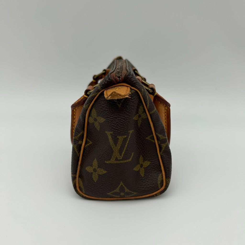 Louis Vuitton Monogram Canvas Shoulder Bag Mini Speedy Brown — view 4
