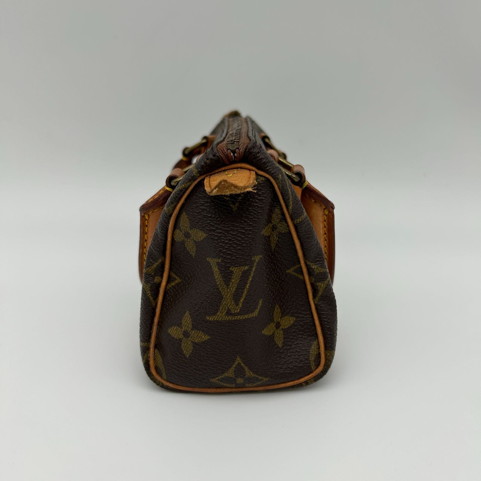 Louis Vuitton Monogram Canvas Shoulder Bag Mini Speedy Brown — view 4