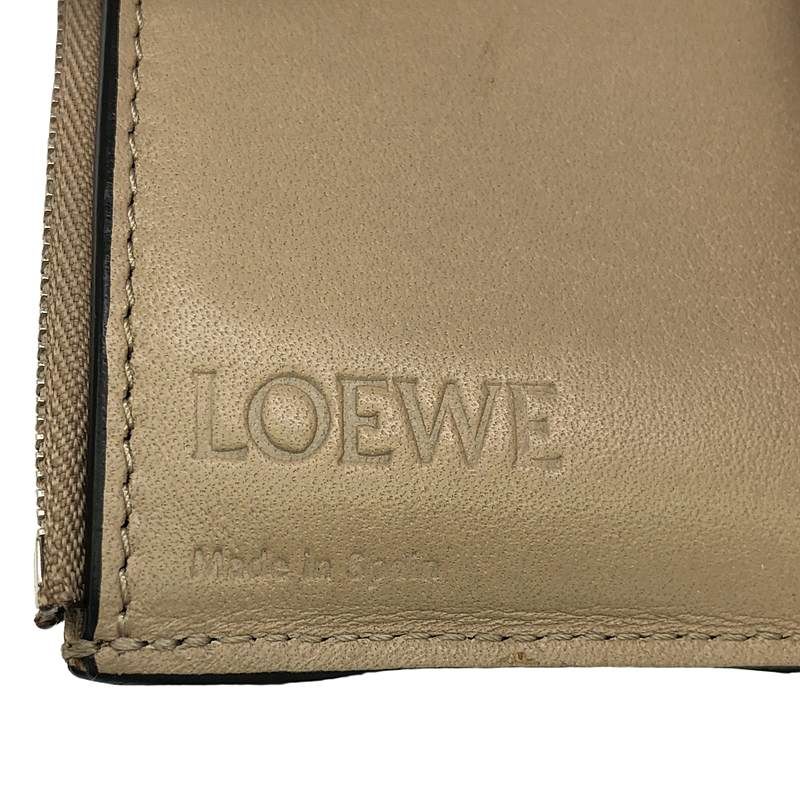 Loewe Small Vertical Leather Anagram Compact Wallet Purse Grey — view 5