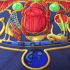Hermes Scarf Carre 90 Silk Purple Bellflower Red Casy Scarab Pattern — view 4