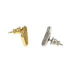 Fendi Zucca FF Logo Earrings Gold Color Silver Rhinestone — view 6
