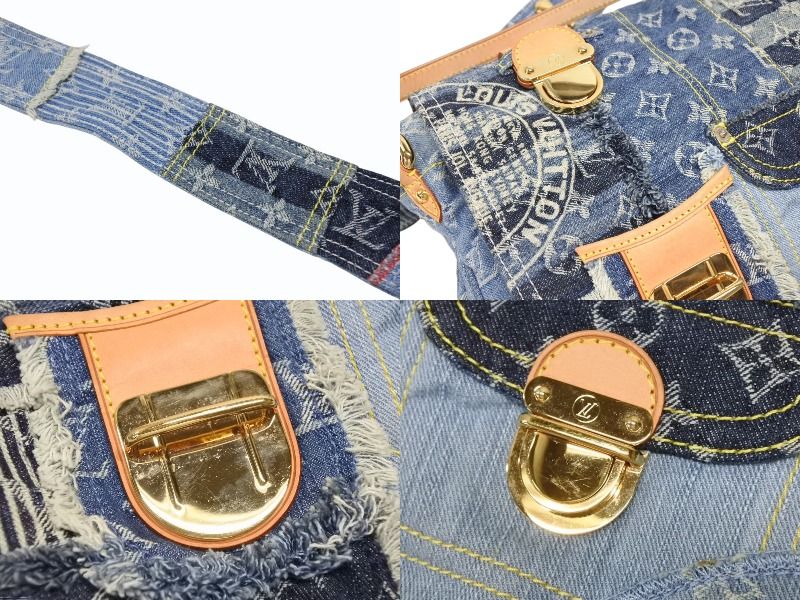 Louis Vuitton Patchwork Posty Messenger Bag Monogram Denim Blue — view 6